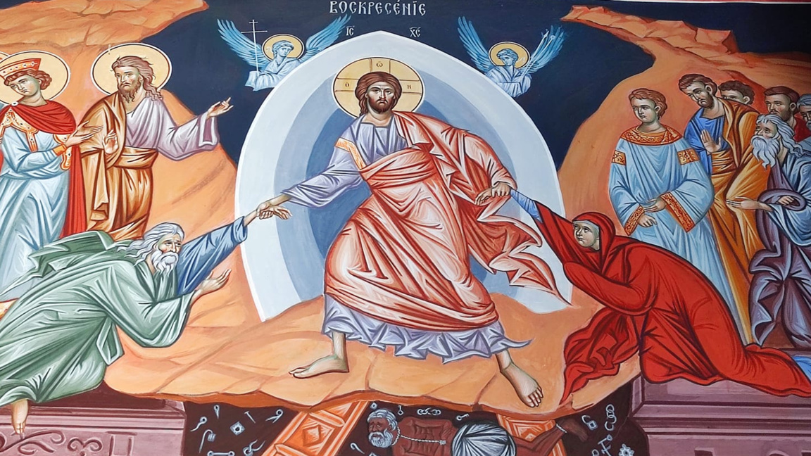 Възкресение Христово, стенопис от манастира "Прохор Пчински"
