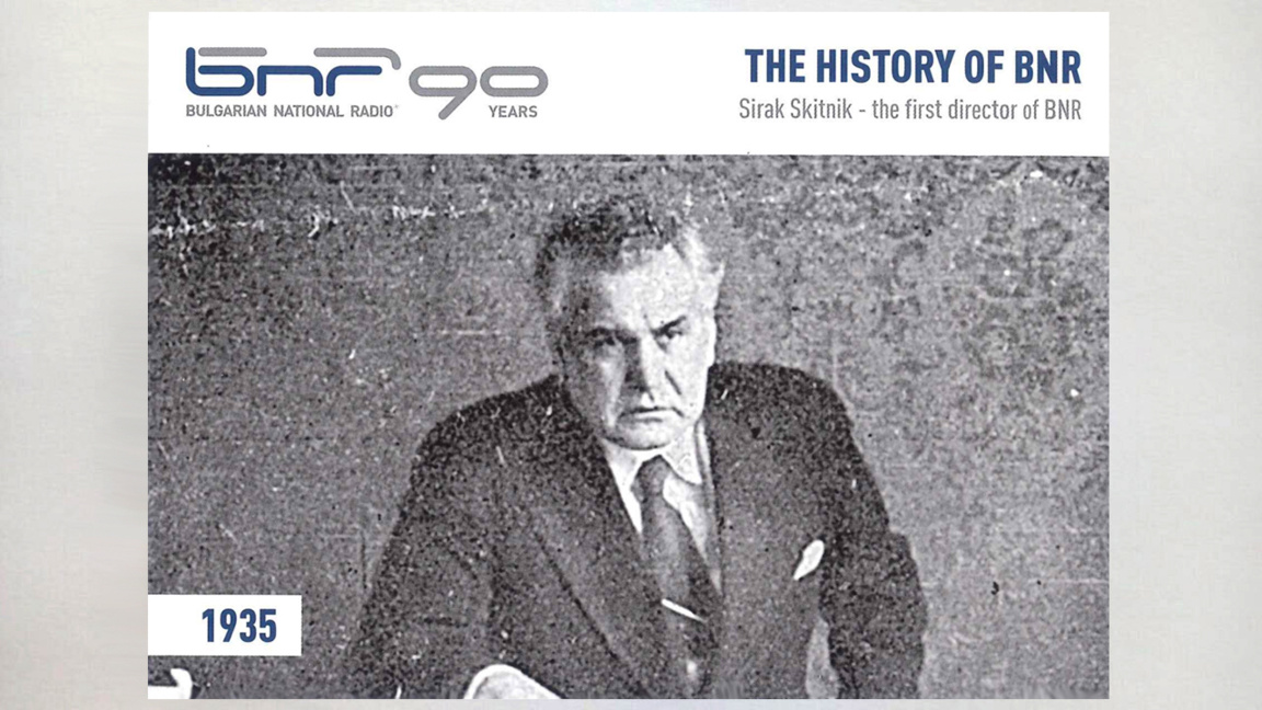 Carte QSL no 4 : 1935 - Sirak Skitnik, premier directeur de la RNB