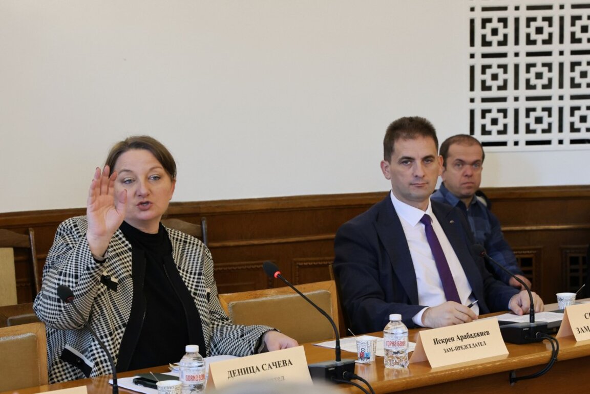 На заседанието на Комисията по труда, социалната и демографската политика на НС; На снимката: председателят на комисията Деница Сачева и Севим Али.