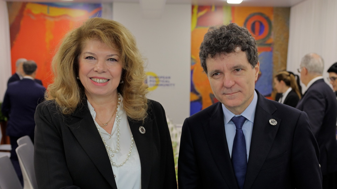 Bulgarian president Iliana Iotova and her Romanian counterpart Nicusor Dan in Yerevan.