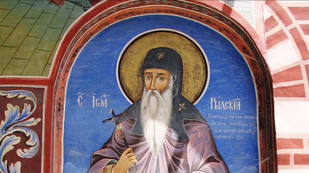 “St. John of Rila the Wonderworker” – mural painting in the Rila Monastery