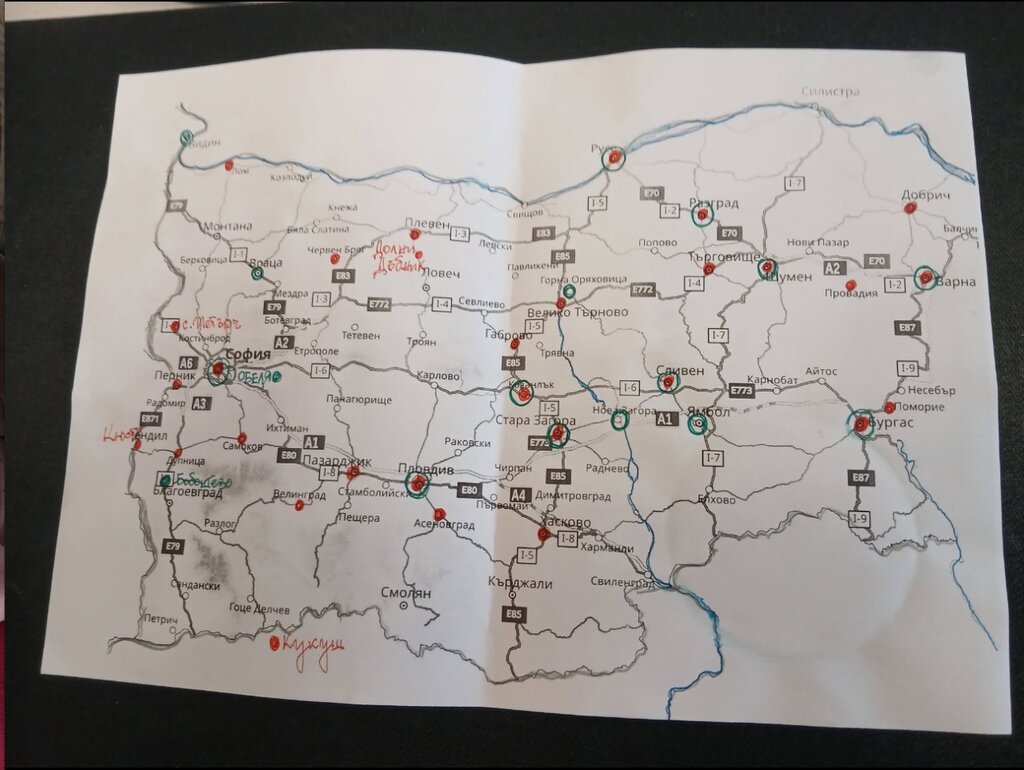 Carte des écoles découvertes par Penka Kassabova