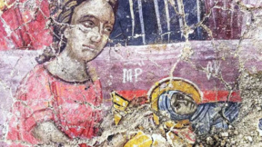 Pictură murală medievală unică, descoperită într-o biserică din Melnik